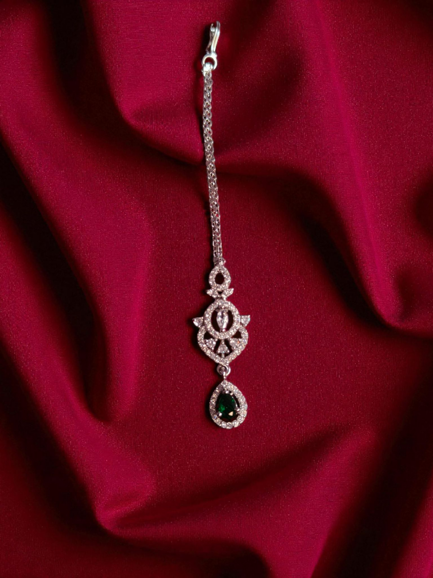 Rhodium-Plated AD Necklace Set