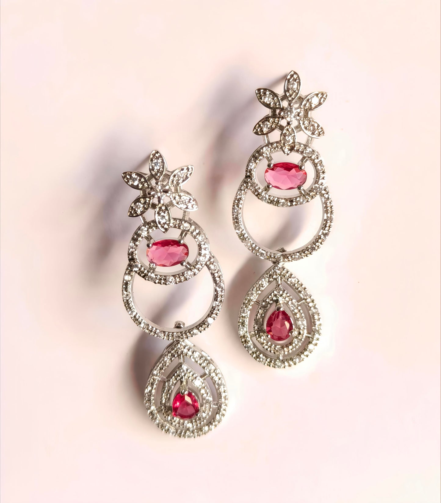 PREENAZ AD Ruby Statement Necklace Set