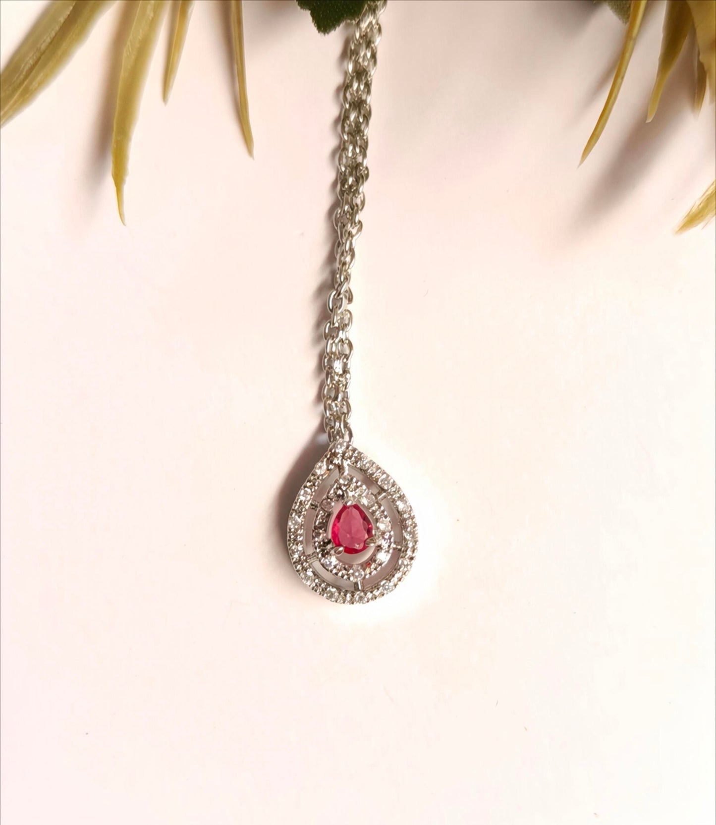 PREENAZ AD Ruby Statement Necklace Set