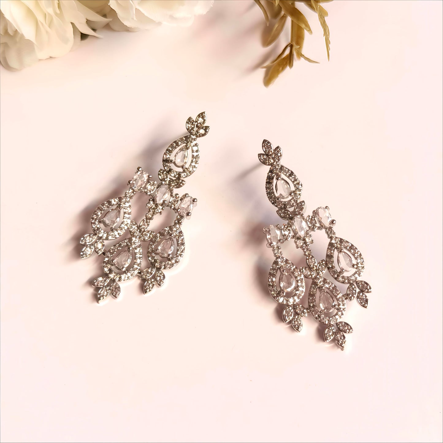 PREENAZ Classic Silver Royal Necklace Set