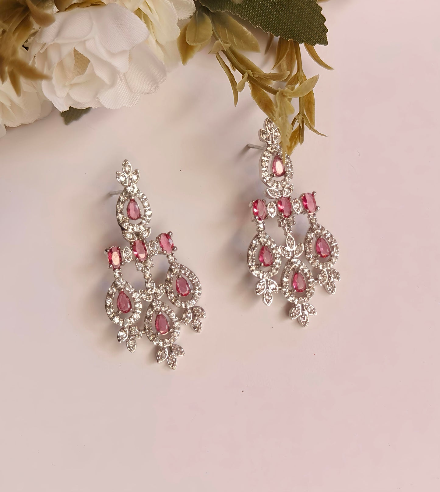 PREENAZ Rose pink Royal necklace set